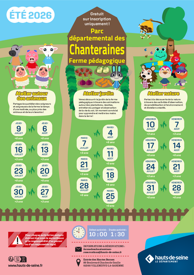 Ateliers été 2026 - Parc des Chanteraines Ateliers été 2026, Parc des Chanteraines