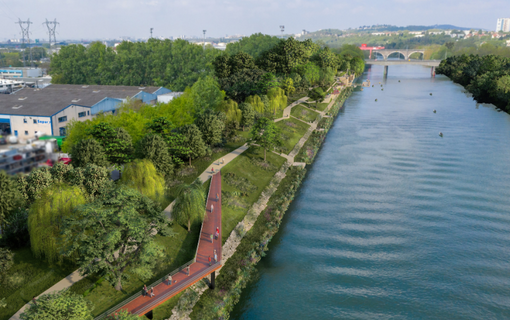 Projection des berges à Villeneuve-la-Garenne et Gennevilliers après le rémaménagement